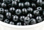 Black Semi Matte 8mm Glass Round Druk Beads - 100pc