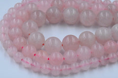 TWO STRANDS Rose Quartz 4mm, 6mm, 8mm, 10mm Pink Rose Quartz  -15 inch strand