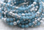 Czech Beads 6mm Round Druk Sky Blue with Etched and Silver Finishes,30pc