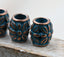 Antique Copper Blue Drum Flower About 11mm x 10mm, 5pc