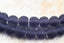 Smoky Plum Purple Frosted Matte Cultured Sea Glass 6mm Round Beads, 14.75" Strand