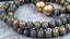 Gray Wood Gold Frosted Beads, 50pc Strand