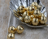 Fluted Metal Beads Gold Beads, 2mm-9.5mm