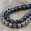 6mm Hematite Bicone Beads – Silver-Plated or Original Finish, Synthetic, 1mm Hole, 15.5" Strand, Jewelry Supplies