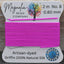 Fluorescent Fuchsia Griffin Silk Cord – Hand-Dyed Thread for Knotting, Jewelry Making, Pendant Stringing