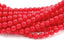 100/pc 6MM Opaque Red Pressed Glass Round Beads /2 Strands