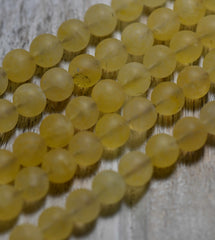 Matte Citrine Beads, Round 6mm 8mm 10mm