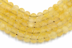 Matte Citrine Beads, Round 6mm 8mm 10mm