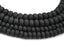 Black Lava Rock Rondelle 8x5mm, 6x4mm Natural Lava Stone Beads, 15-16 inch strand