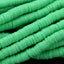 Flat Round Handmade Polymer Clay Bead Spacers, Green, 6x1mm