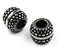 Stainless Steel Beads, Large Hole Beads, Beaded Barrel, 11mm Antique Silver, 1pc