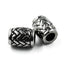 Stainless Steel Beads, 2pc, Weave Pattern Large Hole Beads, 14x11mm Antique Silver