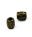 Antique Bronze, 50pc, Swirl Pattern Large Hole barrel Beads, 7x6mm