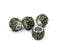 Antique Silver Plated with Leaf, 5pc, Peridot Rhinestone Large Hole European Beads, Rondelle, 9x7mm