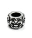 304 Stainless Steel European Large Hole Column with Fleur De Lis, 1pc Antique Silver, 10x7mm