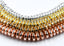 Synthetic Hematite Bead Strands, Rondelle, Silver, Rose Gold, Gold Plated, 6x3mm