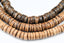 22" Coconut Shell Natural Beige Tiger Brown Heishi 8-9mm