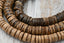 TWO 22" STRANDS Coconut Shell Natural Beige Brown Heishi 7-8mm