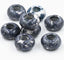Large Hole Jade, Gray Blue European Beads, Round 15mm, 10pc