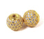 Clear Crystal Gold Cubic Zirconia Beads, 8mm Round