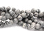 Matte Picasso Stone, Gray 4mm smooth round -15 inch strand