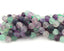 Matte Fluorite -8mm Rainbow Fluorite Frosted Round Beads- 14.5 inch strand