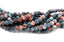6mm Amber Brown Dark Gray Frosted Matte Agate -15 inch strand