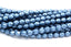 8mm Saturated Metallic Blue Gray Czech Glass Faceted Bead -25 czech beads
