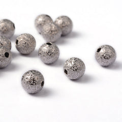 Platinum Stardust covered Brass 8mm Beads- 25