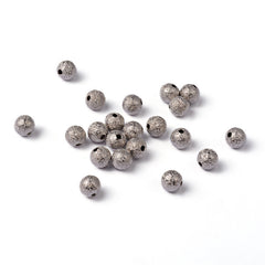 Platinum Stardust covered Brass 8mm Beads- 25