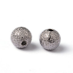 Platinum Stardust covered Brass 8mm Beads- 25