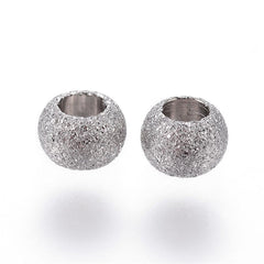 304 Stainless Steel Stardust Spacer 4x3mm Beads -25
