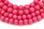 Fiery Rose Pink Beads 6mm 8mm 10mm Boho Bright Pink Wood beads -16 inch strand