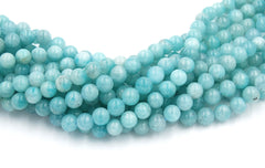 8mm Brazil Amazonite Round Beads in Ocean Blue-Green -15.75 inch strand