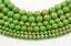 Apple Green Gold Dust Jade 4mm, 6mm, 8mm, 10mm, 12mm Round Beads -15 inch strand