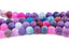8mm Frosted Agate Round Beads in Bright Tropical Mix  -15.25 inch strand