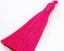 Pink Rose Tassel - 3" Long Nylon Jewelry Loop Tassel - 2pc