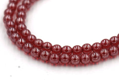 Czech Glass 6mm Siam Ruby Red Luster Round smooth Druk Beads -50