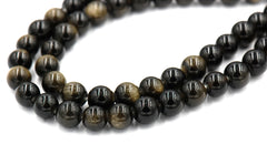 Large Hole Golden Obsidian (natural) 6mm,8mm,10mm round-full strand