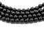 Large Hole, Black Tourmaline, Black 8mm Shiny round beads -15 inch strand