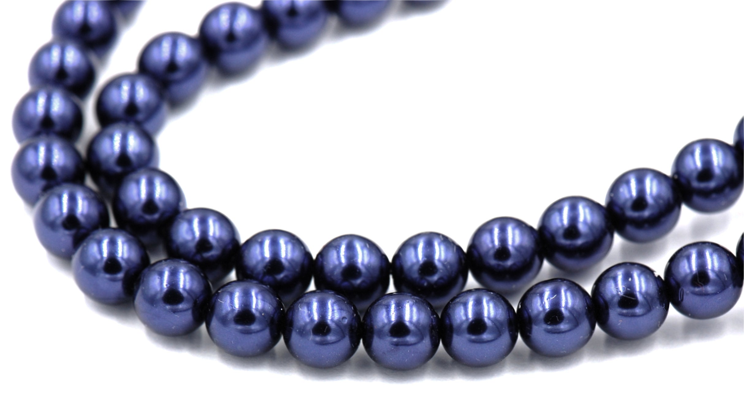 Czech Glass Pearl Coated Royal Purple Beads 4mm, 6mm, 8mm