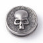 304 Stainless Steel Beads, Flat Round with Skull, Antique Silver -1pc