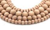 Natural UNWAXED Rosewood Beads 6mm, 8mm, 10mm, 12mm, 15mm, 8x4mm Rondelle undyed wood beads -16 inch strand