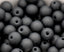 Black Frosted 8mm Frosted Matte Glass Round Druk Beads - 100pc