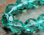 Turquoise Green 8mm Faceted Czech Glass Beads -16 inch strand