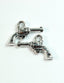 TierraCast Antique Silver Six Shooter Gun Charm -1