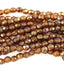 Czech Bead Firepolish 6mm : Stone Copper Picasso Topaz - 25 Pieces
