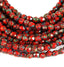 Opaque Bright Orange Picasso Faceted Czech Glass Bead 4mm Round - 50 Pc