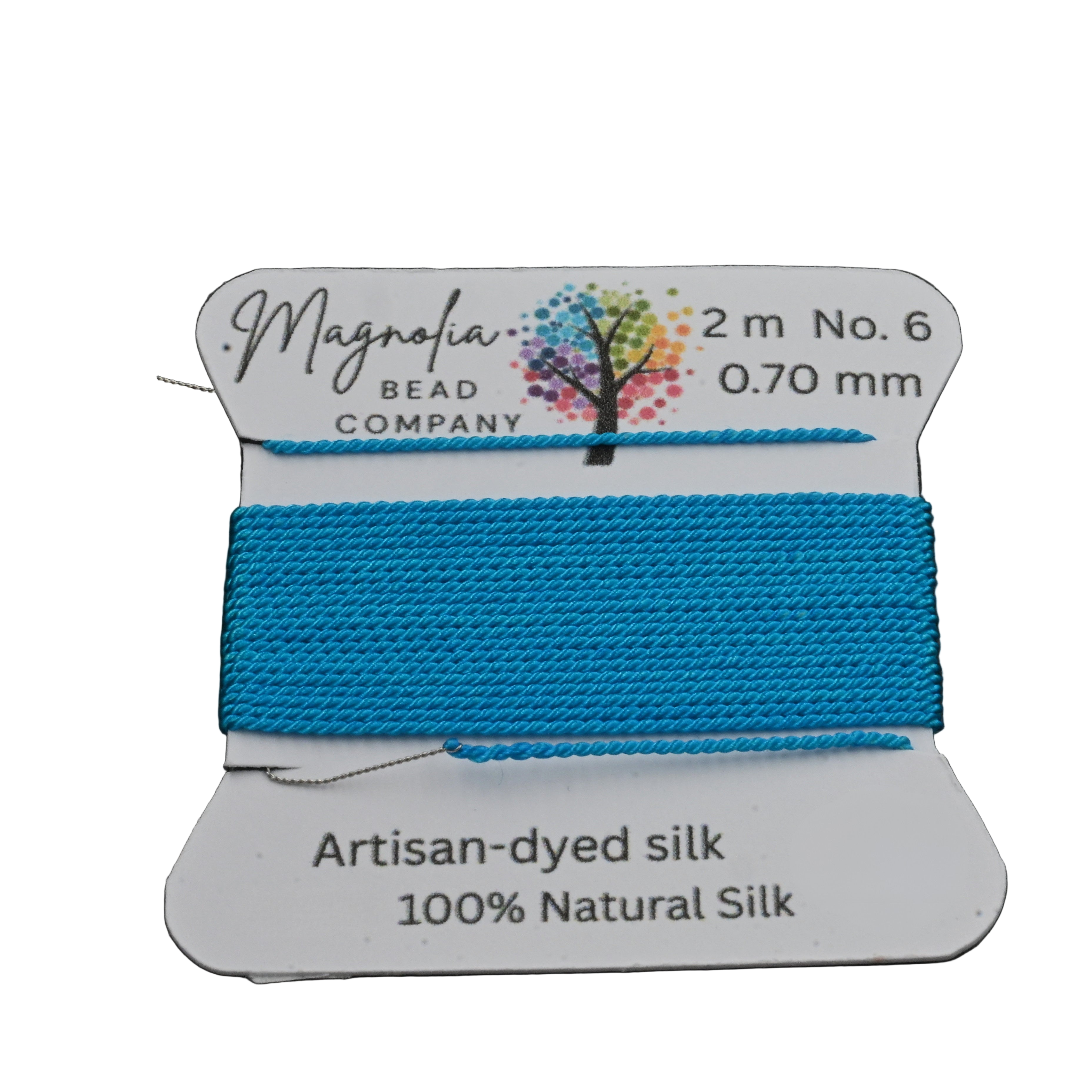 Caribbean Blue Griffin Silk Cord – Hand-Dyed Thread for Knotting, Jewelry Making, Pendant Stringing