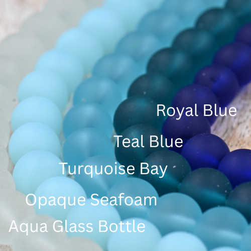 Blue Sea glass 10mm Beach Glass Beads Main Image